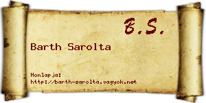 Barth Sarolta névjegykártya