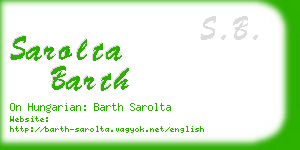 sarolta barth business card